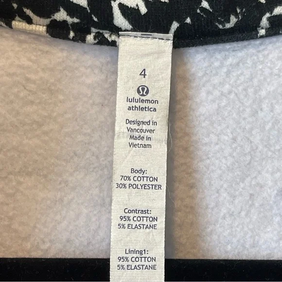 Lululemon Black & White Fleur Sombre Floral Cozy Cuddle Up Full Zip Jack… - Picture 12 of 12
